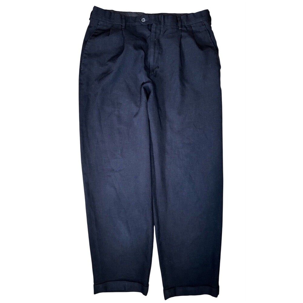 Claiborne Men's 34x30 Blue Dress Pants Flat Front Trousers Business Casual